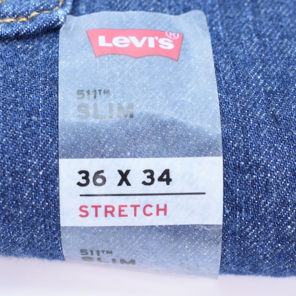 Levi's 511 Slim Fit Men's Blue Denim Jeans Stretch Size 36x34 NWT Comfort Pants - Picture 5 of 6